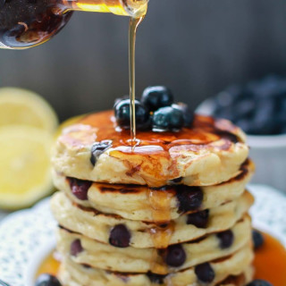 Fluffy Blueberry Lemon Buttermilk Pancakes