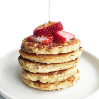 Fluffy Strawberry Coconut Paleo Pancakes (gluten and dairy free)