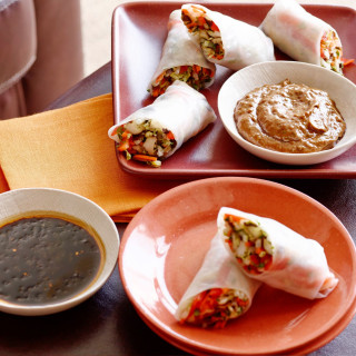 Fresh Vegetable Spring Rolls with Two Dipping Sauces