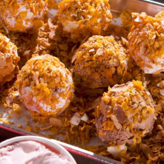 Fried Ice Cream with Cereal Crust