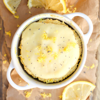 Frosted Lemon Poppy Seed Mug Cake