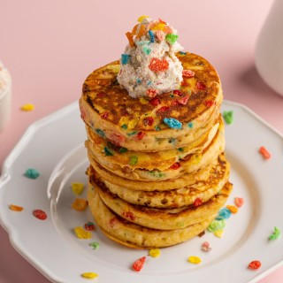 Fruity Pebbles Pancakes with Cereal Milk Whip &mdash; Marley&#039;s Menu