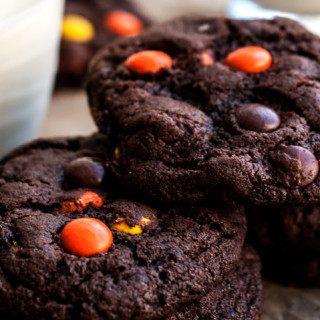 Fudgy Reese's Pieces Chocolate Cookies