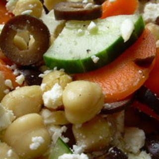 Garbanzo bean, Feta and Black Olive Salad