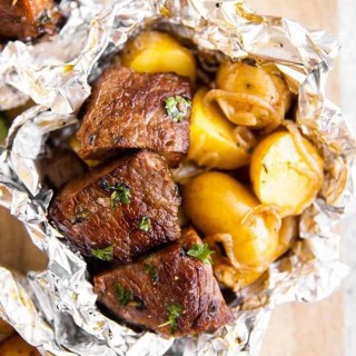 Garlic Butter Steak and Potato Foil Packets