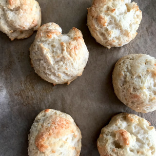 Garlic Parmesan Drop Biscuits from Two Ingredient Dough 