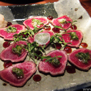 Ginger Beef Tataki with Lemon-Soy Dipping Sauce