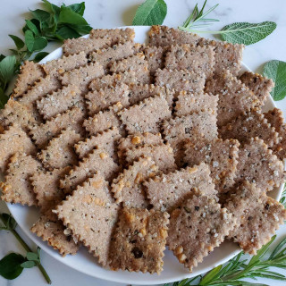 Gluten-Free Sourdough Discard Crackers Recipe w/ Optional Herbs &amp; Chees