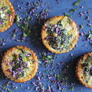 Gluten Free Spinach, Broccoli and Red Cabbage Tarts
