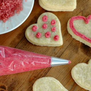 Gluten Free Valentine's Day Sugar Cookie Hearts With Naturally Dyed Frostin