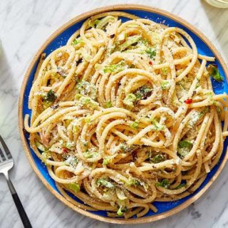 Goat Cheese  &amp; Lemon Pasta with Brussels Sprouts