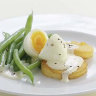 Golden Polenta and Egg with Mustard Sauce