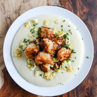 Gouda Grits with Smoky Brown Butter Shrimp