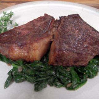 Grass-Fed Sirloin Steak with Spinach