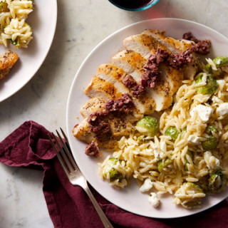 Greek Chicken with Olive Tapenade &amp; Creamy Orzo
