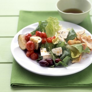 Greek Salad with Zucchini, Feta, and Tomatoes
