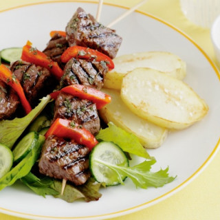 Greek-Style Lamb Skewers with Lemon and Garlic