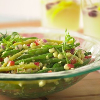 Green and Yellow Bean Salad with Sweet White Corn and Tarragon Dijon Vinaig