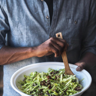 Green Apple Celery Slaw with Candied Pecans