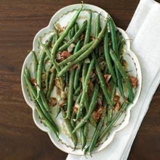 Green Beans and Pancetta with Whole-Grain Mustard Dressing