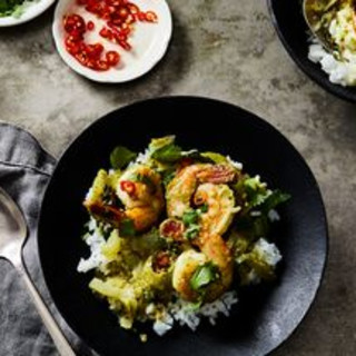 Green Curry with Shrimp and Baby Bok Choy