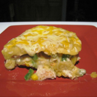 Enchilada Casserole with Green Chile Sauce