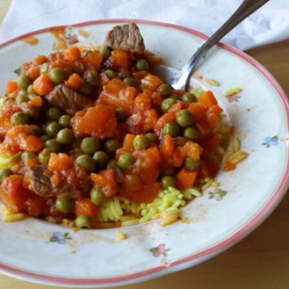 Green peas With Beef and Rice