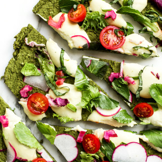 Green Split Pea and Spinach Pizza Crust | Vegan and Gluten-Free