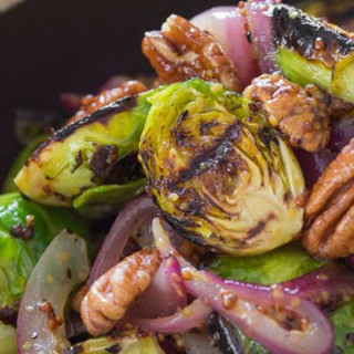 Grilled Brussels Sprouts with Warm Mustard Dressing