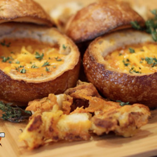 Grilled Cheese Tomato Soup Bread Bowl