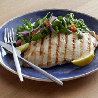 Grilled Chicken Paillard with Lemon and Black Pepper and Arugula-Tomato Sal