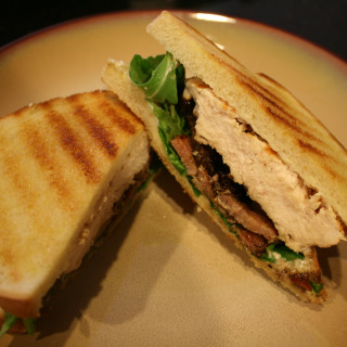 Grilled Chicken Sandwich with Pancetta, Arugula, and Aioli