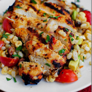 Grilled Chicken with Mom's Barley Corn Salad