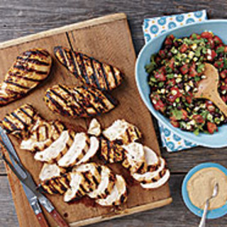 Grilled Chipotle Chicken Breasts with Black Bean Salsa
