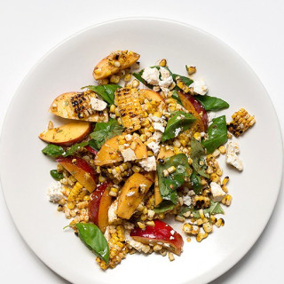 Grilled Corn and Nectarine Salad with Toasted Spice Vinaigrette