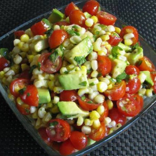 Grilled corn, avocado and Tomato w/ Honey lime dressing