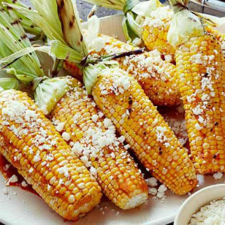 Grilled Corn on the Cob with Chili-Lime Butter and Cotija Cheese