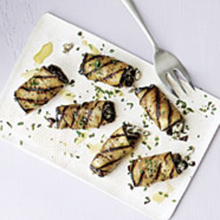 Grilled Eggplant Rolls with Feta and Olives