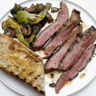 Grilled Flank Steak with Peperonata
