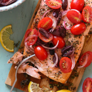 Grilled Mediterranean Cedar Plank Salmon