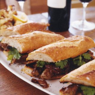 Grilled Merguez Sandwiches with Caramelized Red Onions