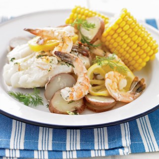 Grilled New England Seafood "Bake"