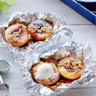 Grilled Peach Crisp Foil Packs