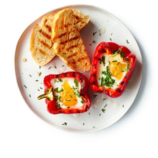 Grilled Peppers with Eggs