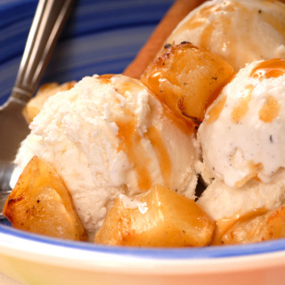 Grilled Pineapple with Ice Cream & Rum Sauce