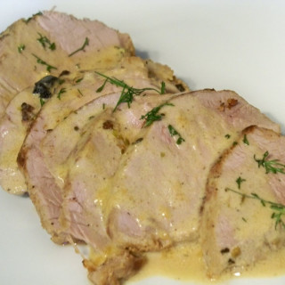 Grilled Pork tenderloin with Mustard Cream Sauce