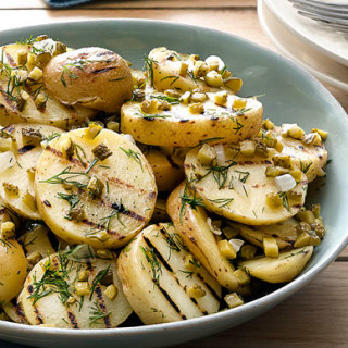 Grilled Potato Salad with Cornichons and Dill