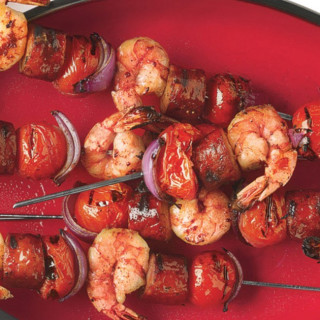 Grilled Shrimp and Sausage Skewers with Smoky Paprika Glaze