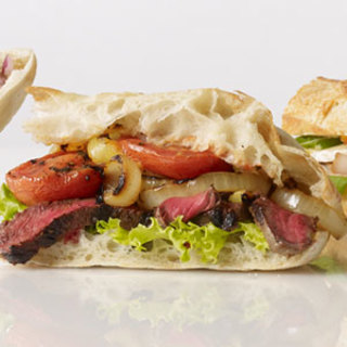 Grilled Steak Sandwich with Blackened Onions