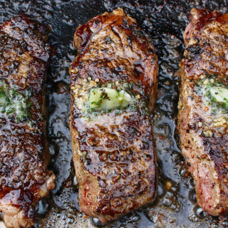 Grilled Steaks w/Savory Butters